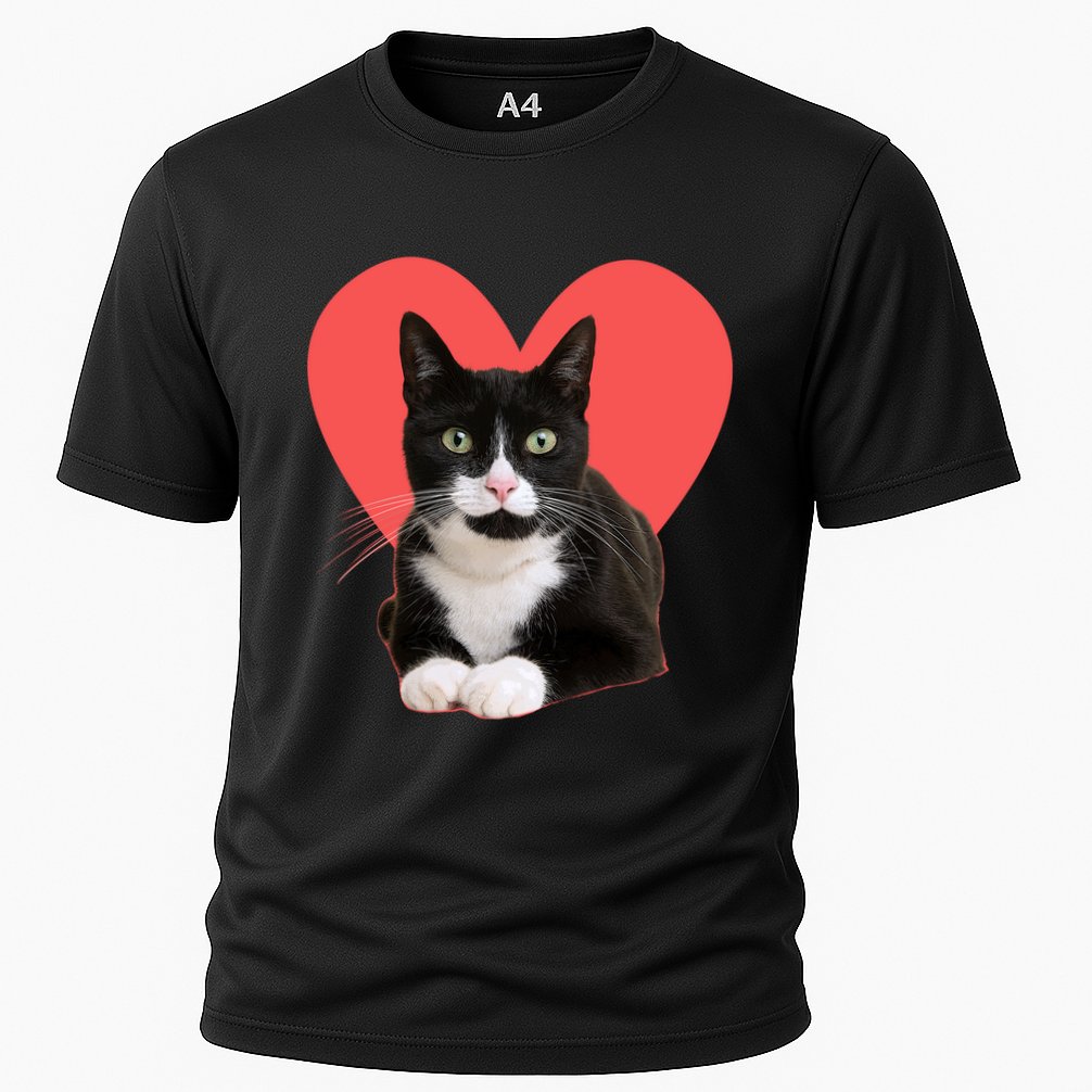Cute Valentines Day Tuxedo Cat Lover Performance Shirt