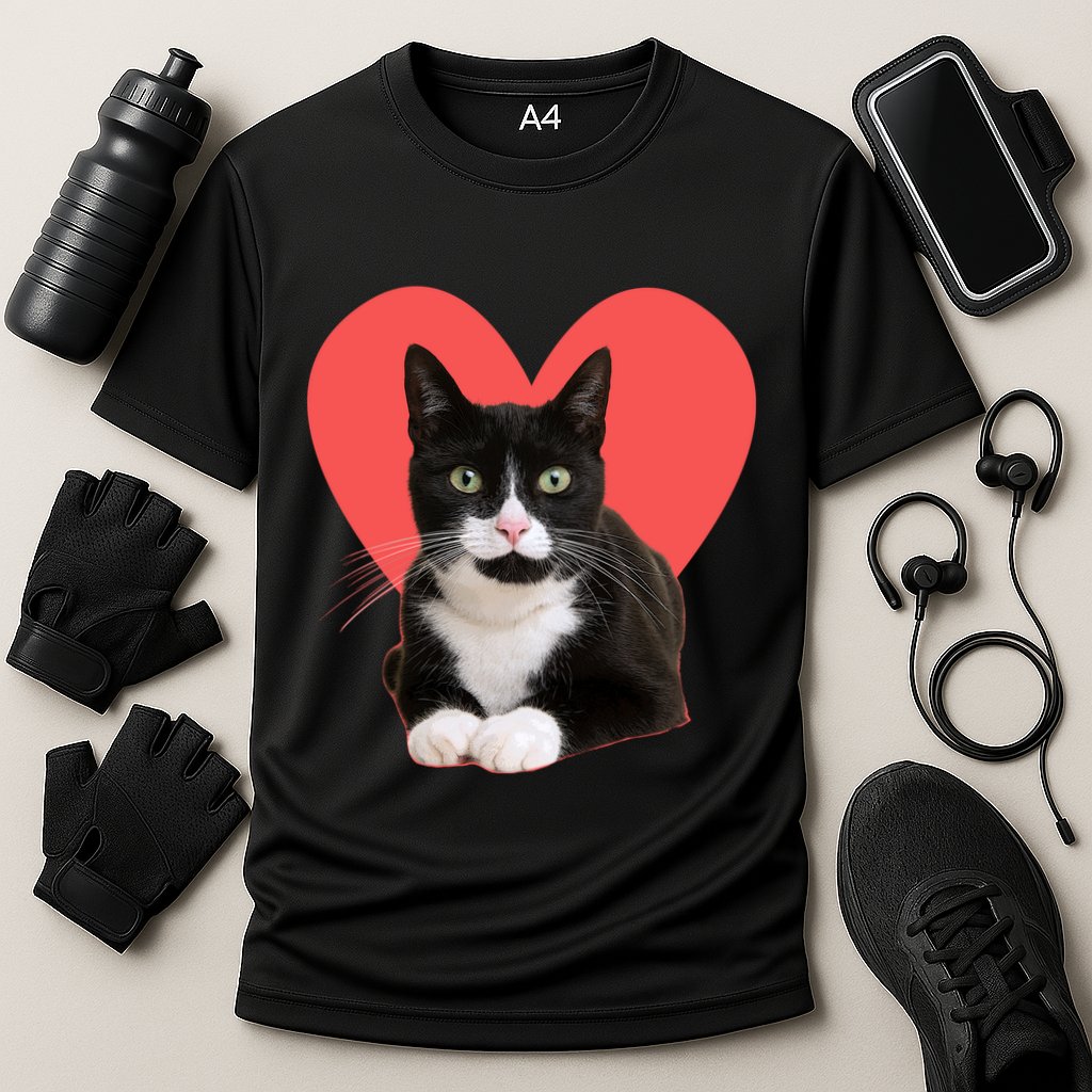 Cute Valentines Day Tuxedo Cat Lover Performance Shirt