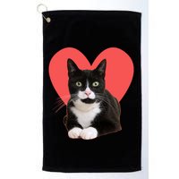 Cute Valentines Day Tuxedo Cat Lover Golf Towel