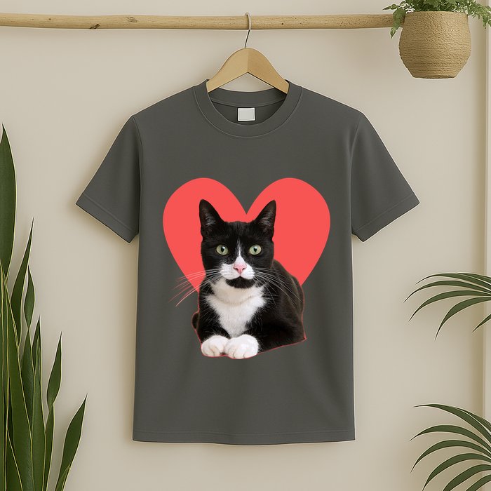 Cute Valentines Day Tuxedo Cat Lover T-Shirt