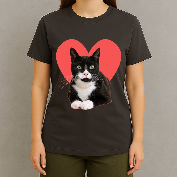 Cute Valentines Day Tuxedo Cat Lover T-Shirt