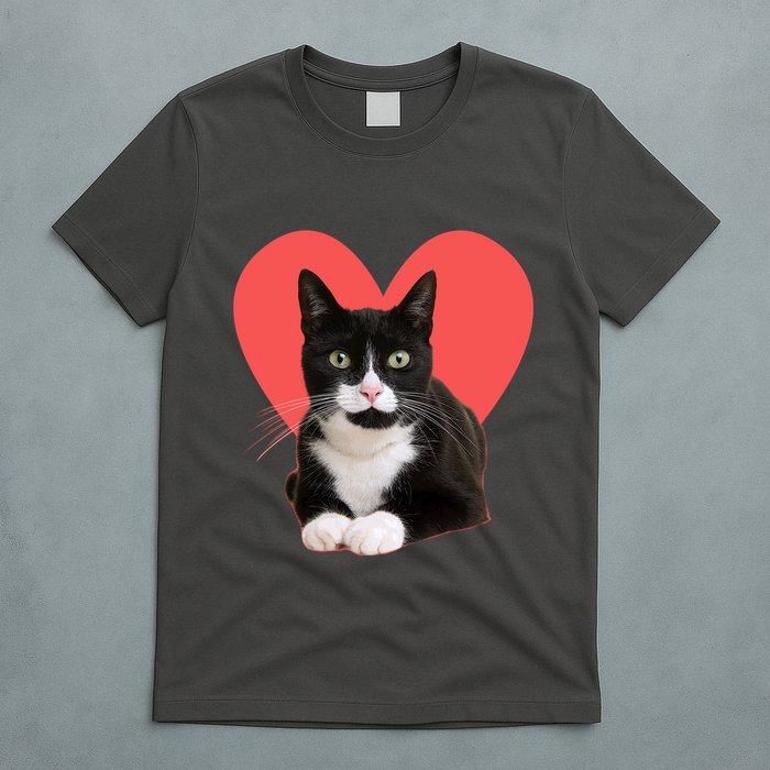 Cute Valentines Day Tuxedo Cat Lover T-Shirt