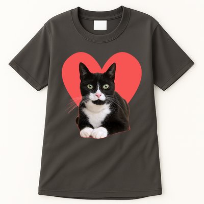 Cute Valentines Day Tuxedo Cat Lover Tall T-Shirt