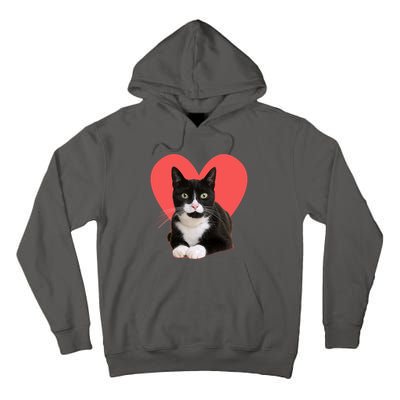 Cute Valentines Day Tuxedo Cat Lover Tall Hoodie