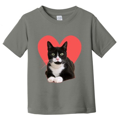 Cute Valentines Day Tuxedo Cat Lover Toddler T-Shirt