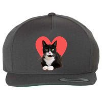 Cute Valentines Day Tuxedo Cat Lover Wool Snapback Cap