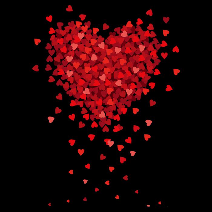Cute Valentines Day Messy Heart Shapes Button