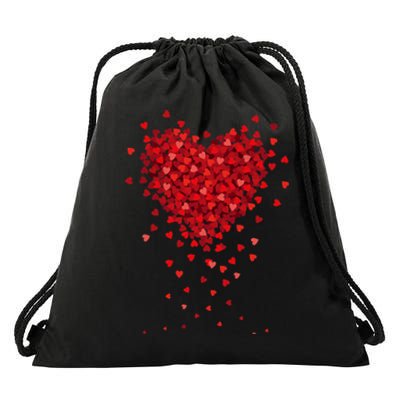 Cute Valentines Day Messy Heart Shapes Drawstring Bag