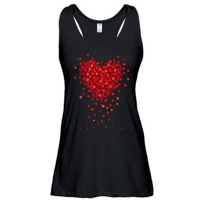 Cute Valentines Day Messy Heart Shapes Ladies Essential Flowy Tank