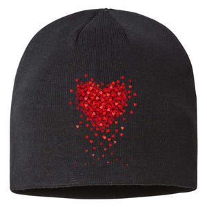 Cute Valentines Day Messy Heart Shapes Sustainable Beanie