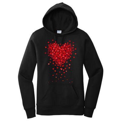 Cute Valentines Day Messy Heart Shapes Women's Pullover Hoodie