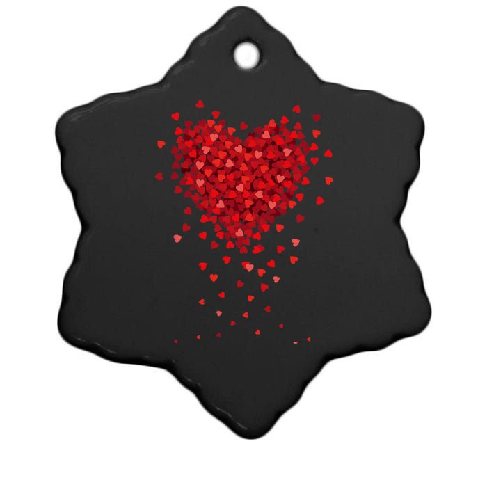 Cute Valentines Day Messy Heart Shapes Ceramic Star Ornament