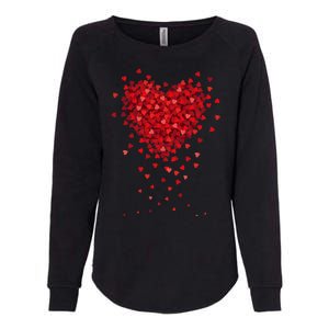 Cute Valentines Day Messy Heart Shapes Womens California Wash Sweatshirt