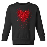 Cute Valentines Day Messy Heart Shapes Toddler Sweatshirt