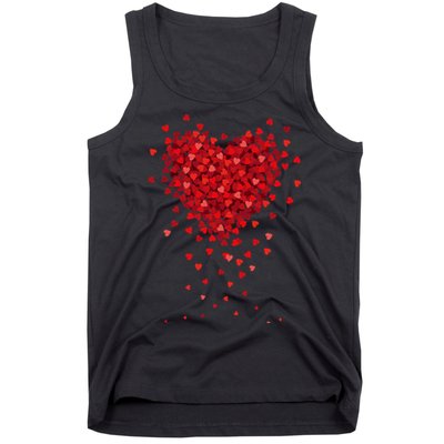 Cute Valentines Day Messy Heart Shapes Tank Top