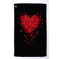Cute Valentines Day Messy Heart Shapes Golf Towel