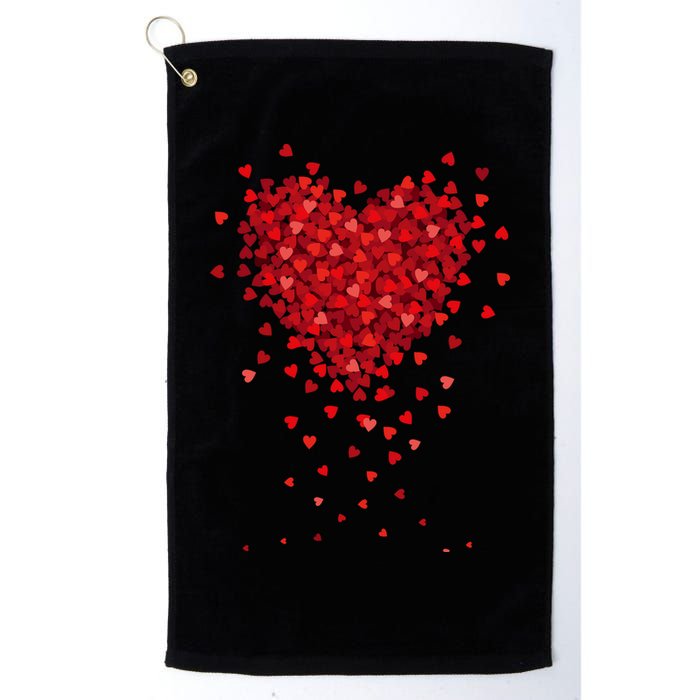 Cute Valentines Day Messy Heart Shapes Golf Towel