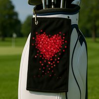 Cute Valentines Day Messy Heart Shapes Golf Towel