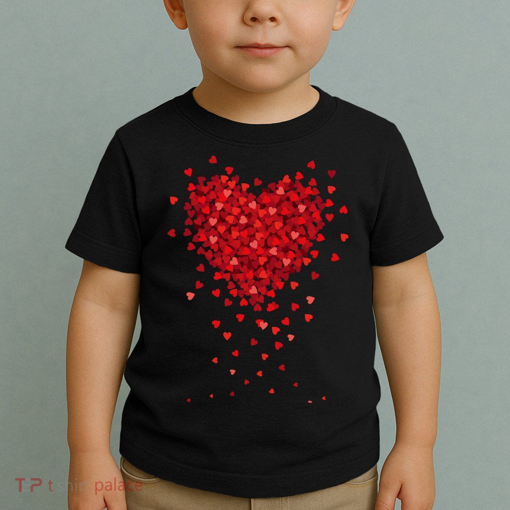 Cute Valentines Day Messy Heart Shapes Toddler T-Shirt