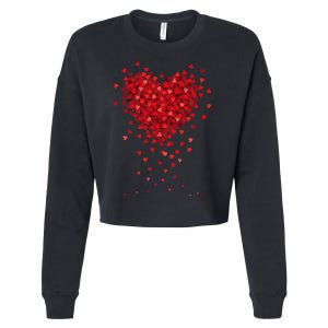 Cute Valentines Day Messy Heart Shapes Cropped Pullover Crew