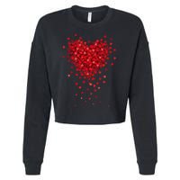 Cute Valentines Day Messy Heart Shapes Cropped Pullover Crew