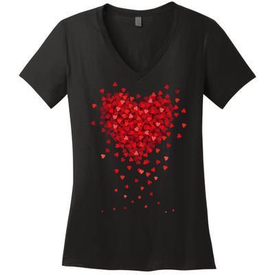 Cute Valentines Day Messy Heart Shapes Women's V-Neck T-Shirt