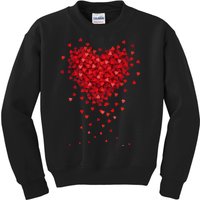 Cute Valentines Day Messy Heart Shapes Kids Sweatshirt