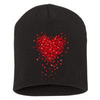 Cute Valentines Day Messy Heart Shapes Short Acrylic Beanie