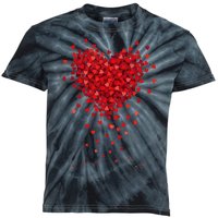 Cute Valentines Day Messy Heart Shapes Kids Tie-Dye T-Shirt