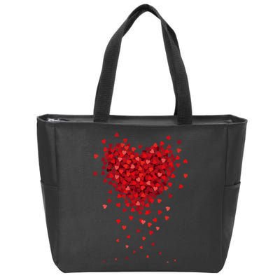 Cute Valentines Day Messy Heart Shapes Zip Tote Bag