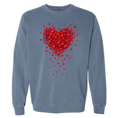 Cute Valentines Day Messy Heart Shapes Garment-Dyed Sweatshirt