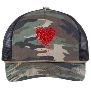 Cute Valentines Day Messy Heart Shapes Retro Rope Trucker Hat Cap