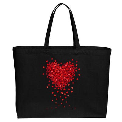 Cute Valentines Day Messy Heart Shapes Cotton Canvas Jumbo Tote