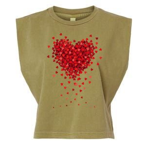 Cute Valentines Day Messy Heart Shapes Garment-Dyed Women's Muscle Tee