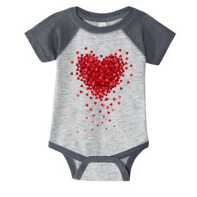 Cute Valentines Day Messy Heart Shapes Infant Baby Jersey Bodysuit