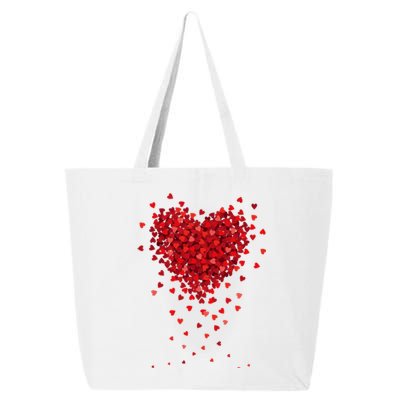 Cute Valentines Day Messy Heart Shapes 25L Jumbo Tote