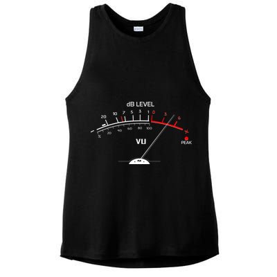 Cool Vintage DB Level VU Meter Music Bass Lover Ladies PosiCharge Tri-Blend Wicking Tank