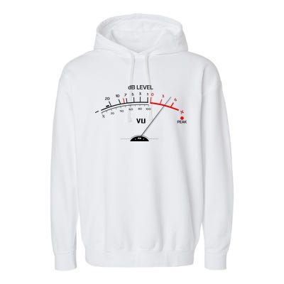 Cool Vintage DB Level VU Meter Music Bass Lover Garment-Dyed Fleece Hoodie