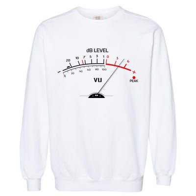 Cool Vintage DB Level VU Meter Music Bass Lover Garment-Dyed Sweatshirt