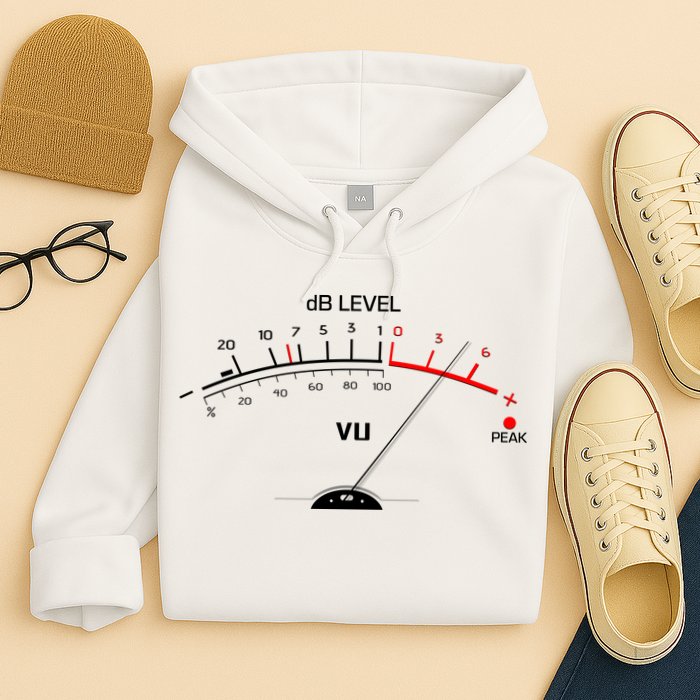 Cool Vintage DB Level VU Meter Music Bass Lover Hoodie