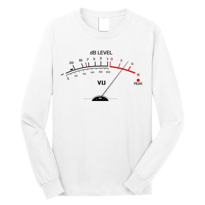 Cool Vintage DB Level VU Meter Music Bass Lover Long Sleeve Shirt