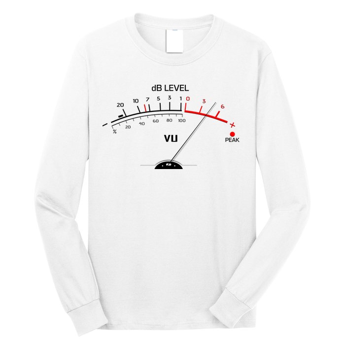 Cool Vintage DB Level VU Meter Music Bass Lover Long Sleeve Shirt