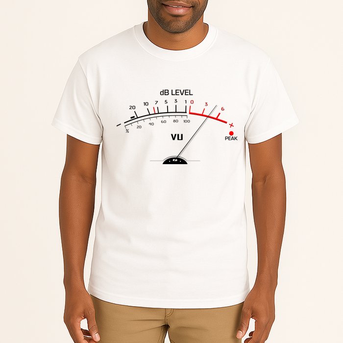 Cool Vintage DB Level VU Meter Music Bass Lover Tall T-Shirt