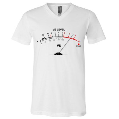 Cool Vintage DB Level VU Meter Music Bass Lover V-Neck T-Shirt
