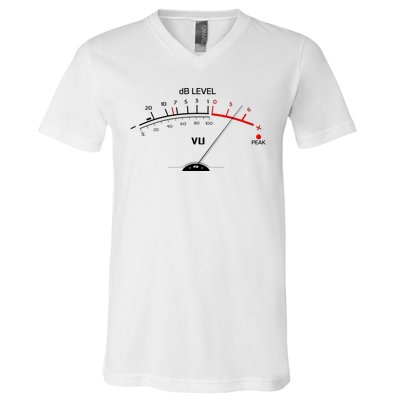 Cool Vintage DB Level VU Meter Music Bass Lover V-Neck T-Shirt