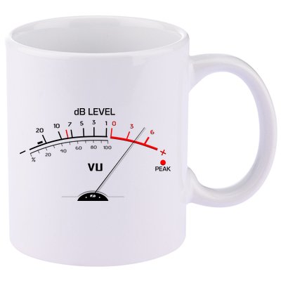 Cool Vintage DB Level VU Meter Music Bass Lover 11oz C Handle Ceramic Mug
