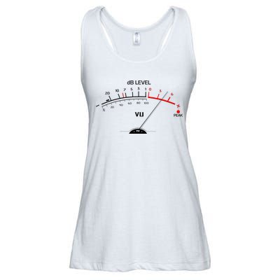 Cool Vintage DB Level VU Meter Music Bass Lover Ladies Essential Flowy Tank