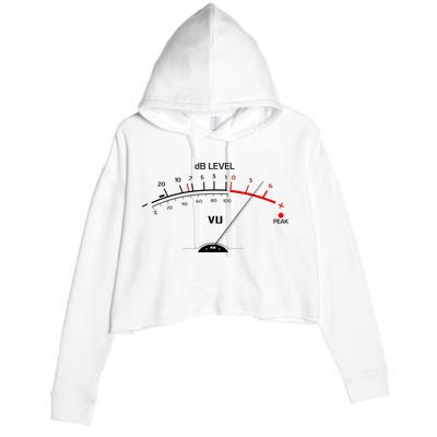 Cool Vintage DB Level VU Meter Music Bass Lover Crop Fleece Hoodie