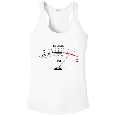 Cool Vintage DB Level VU Meter Music Bass Lover Ladies PosiCharge Competitor Racerback Tank