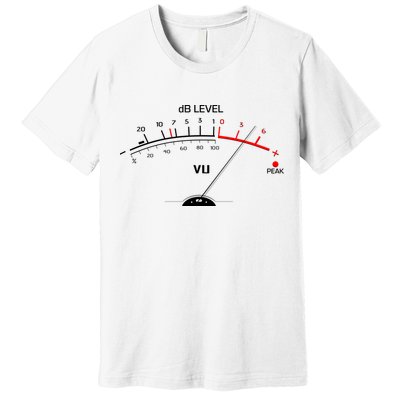 Cool Vintage DB Level VU Meter Music Bass Lover Premium T-Shirt